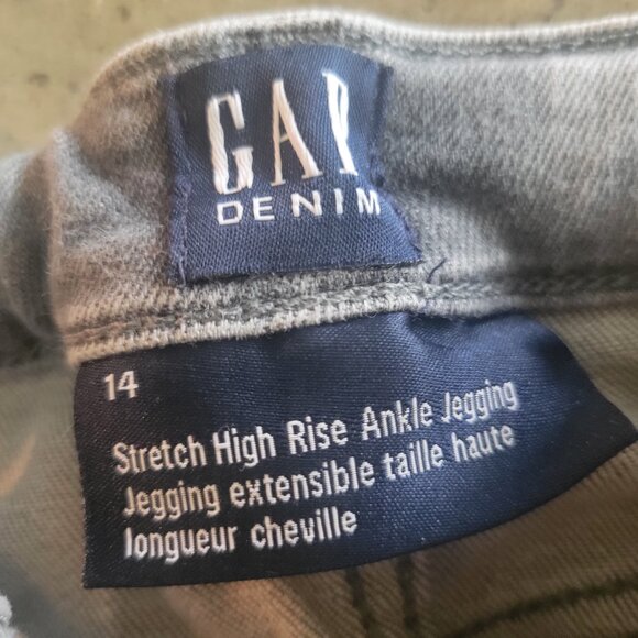 Gap Denim Kids High Rise Stretch Skinny Ankle Distressed Jeggings Size 14 - GUC - Picture 5 of 7